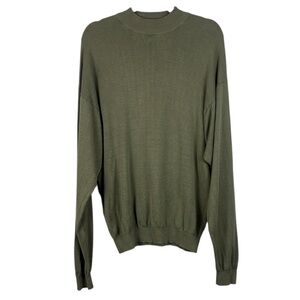 Baracuta Silkmock Silk & Cotton Men's Mock Neck Long Sleeve Large Knit Sweater